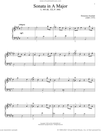 Sonata In A Major, L. 483