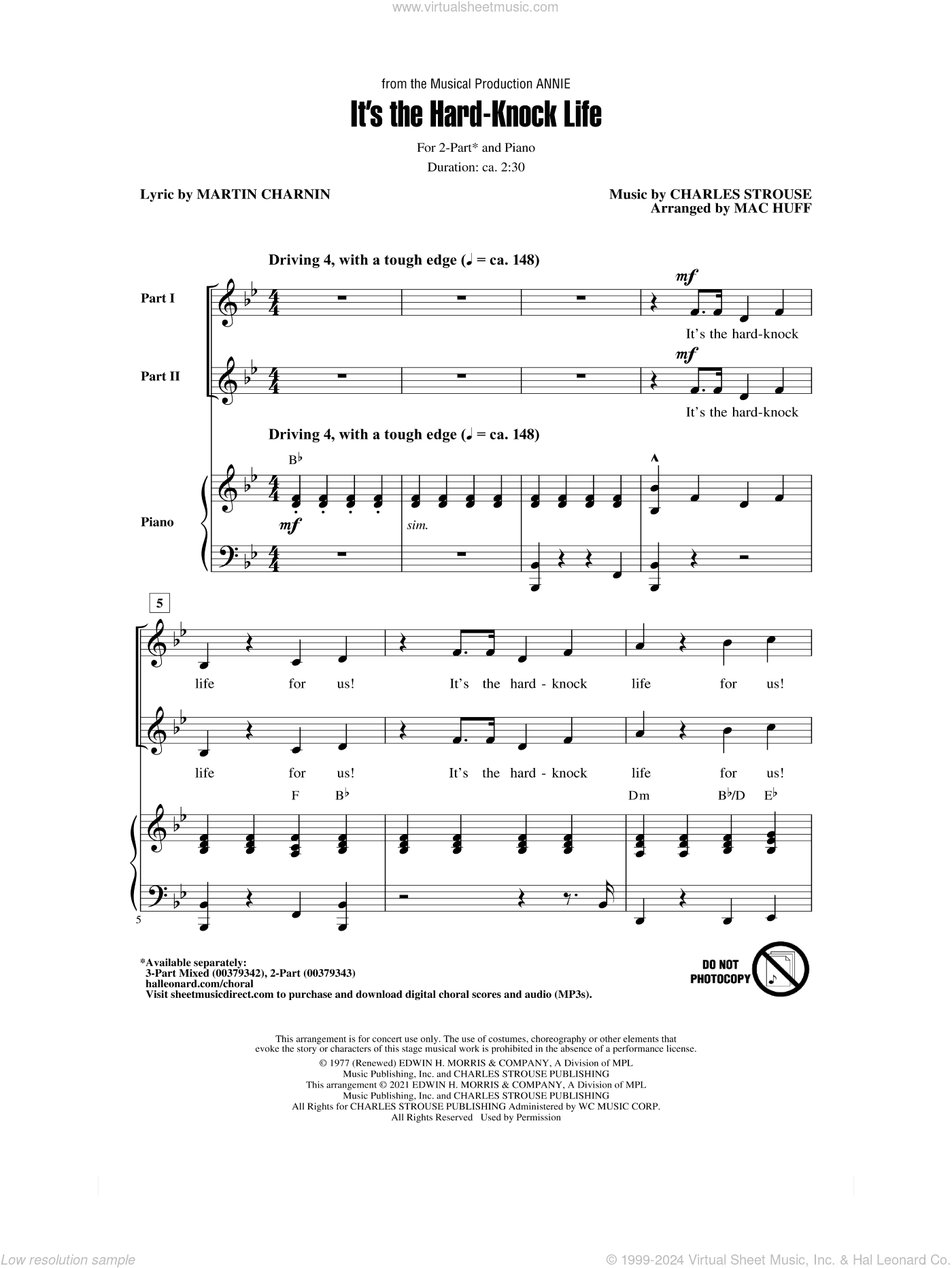 It's The Hard-Knock Life (from Annie) (arr. Mac Huff)