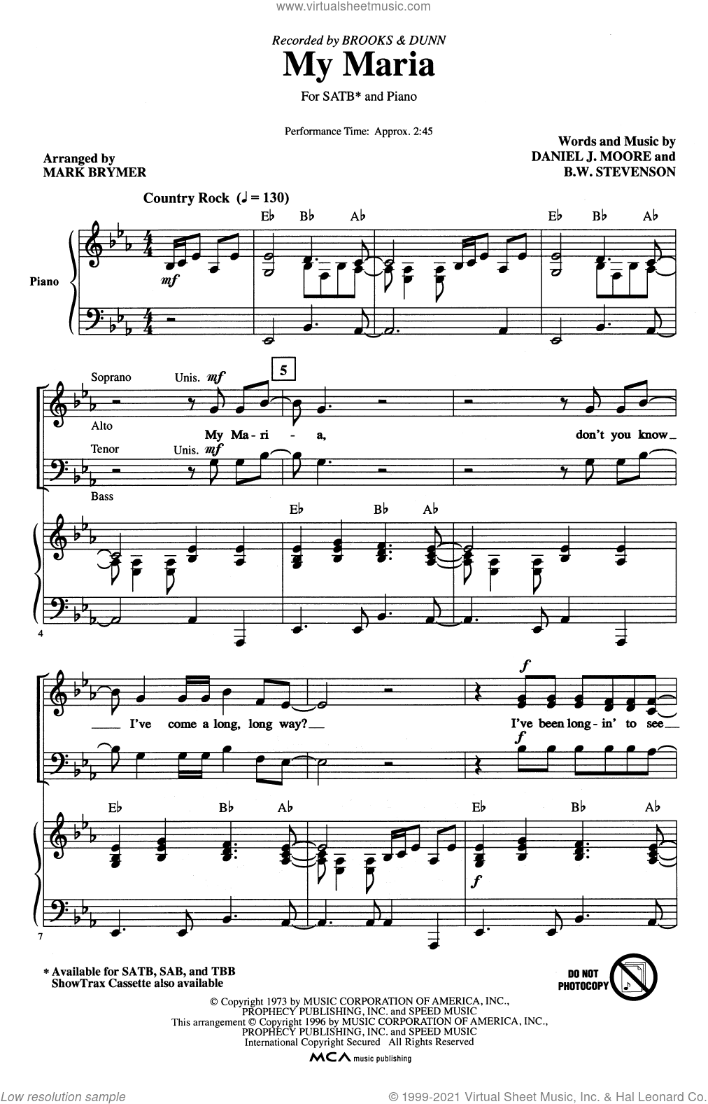 My Maria (arr. Mark Brymer)