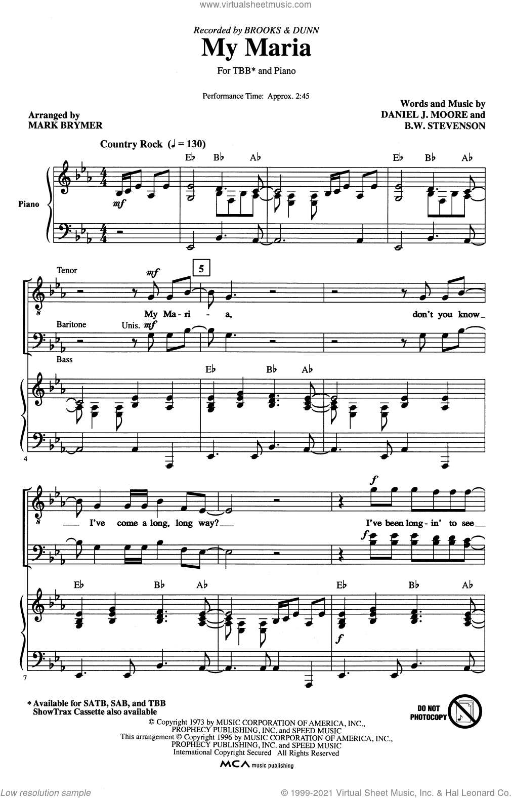 My Maria (arr. Mark Brymer)