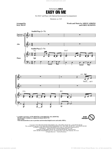 Easy On Me (arr. Mac Huff)