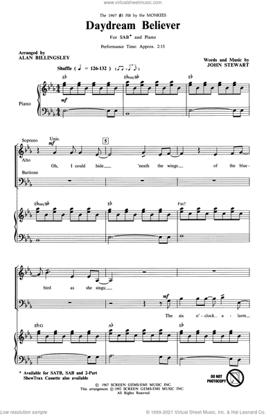 Daydream Believer (arr. Alan Billingsley)