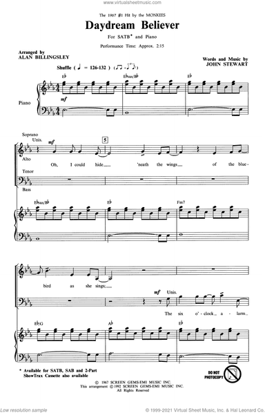 Daydream Believer (arr. Alan Billingsley)