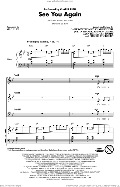 See You Again (feat. Charlie Puth) (arr. Mac Huff)