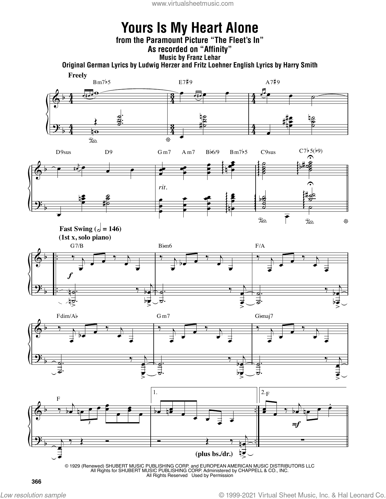 Yours Is My Heart Alone (from The Fleet's In)