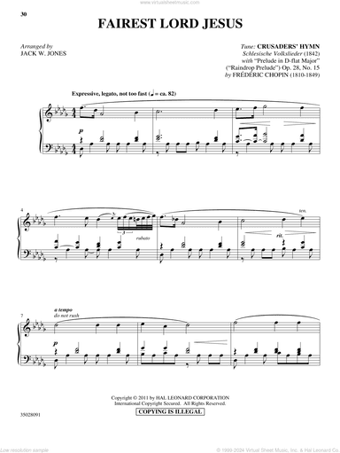 Fairest Lord Jesus (with "Prelude in D-flat Major (Raindrop Prelude)")