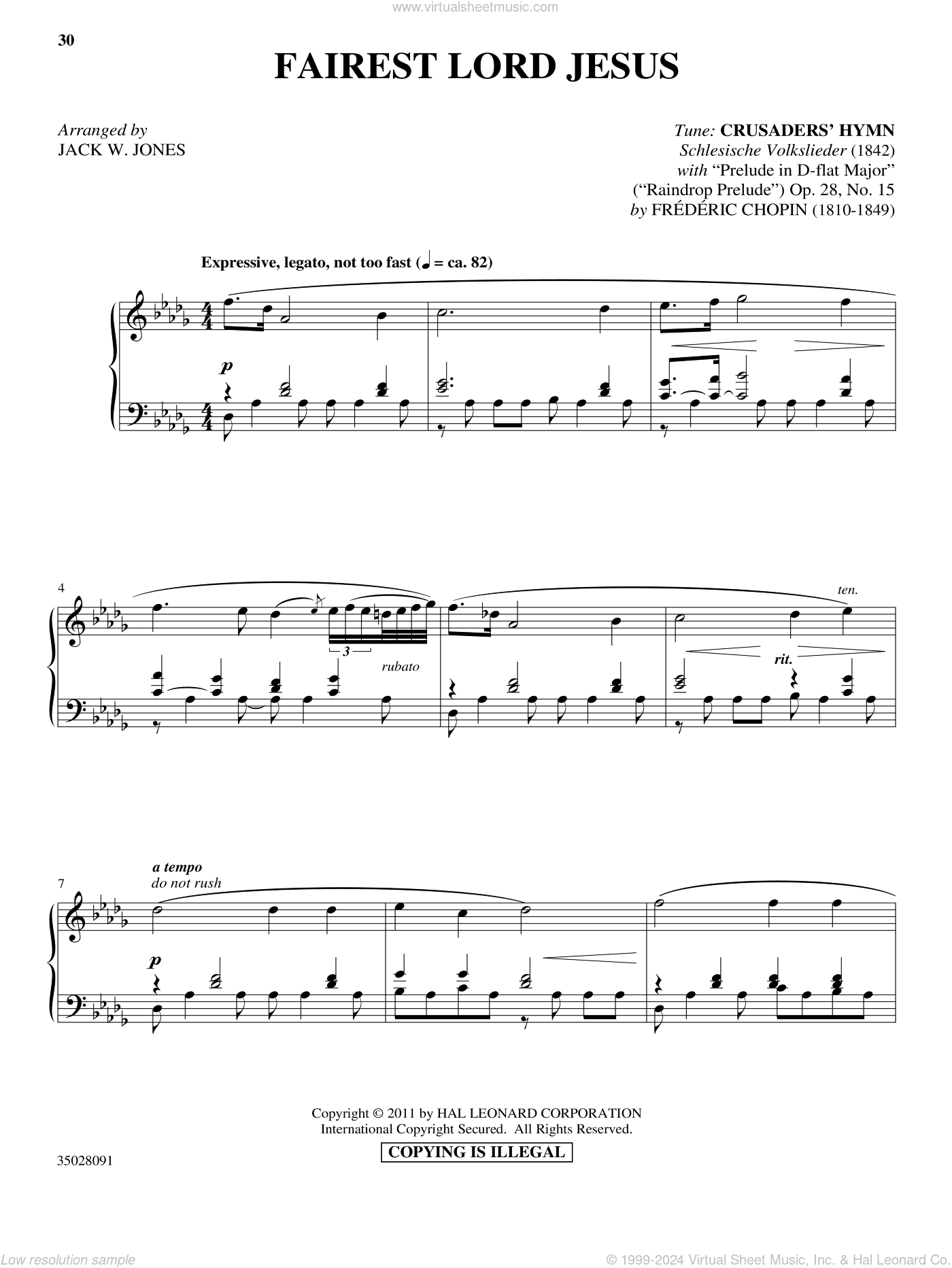Fairest Lord Jesus (with "Prelude in D-flat Major (Raindrop Prelude)")