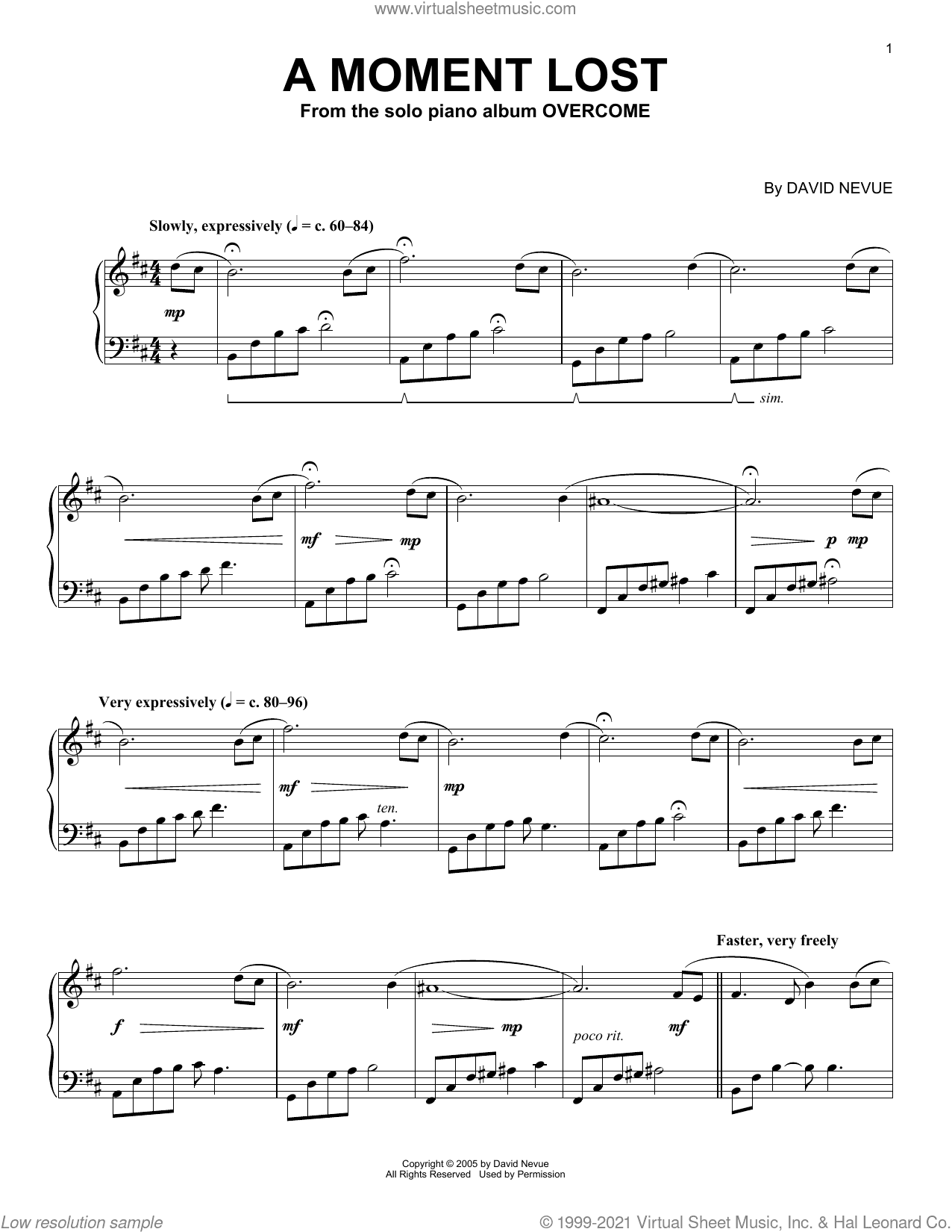 A Moment Lost, (intermediate)