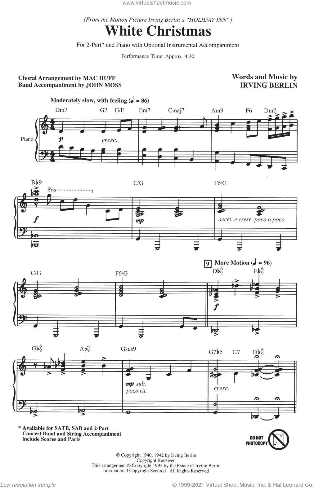 White Christmas (from Holiday Inn) (arr. Mac Huff)