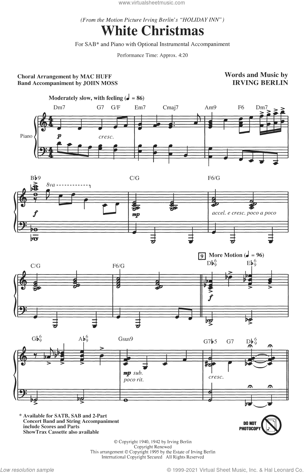 White Christmas (from Holiday Inn) (arr. Mac Huff)