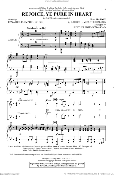 Rejoice, Ye Pure In Heart (arr. Heather Sorenson)