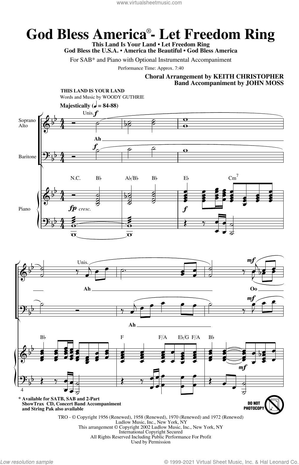 God Bless America (Let Freedom Ring) (Medley)
