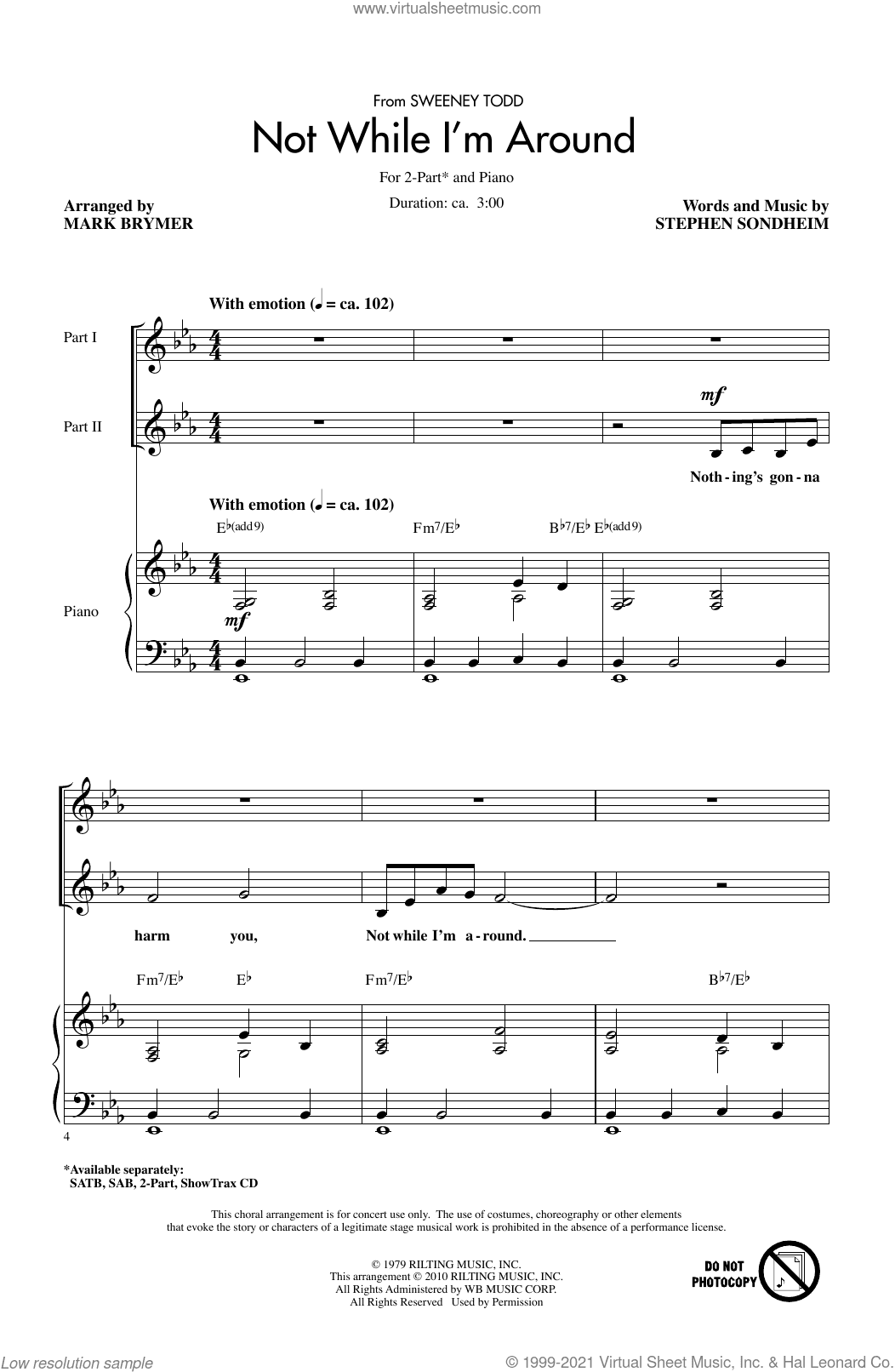 Not While I'm Around (from Sweeney Todd) (arr. Mark Brymer)
