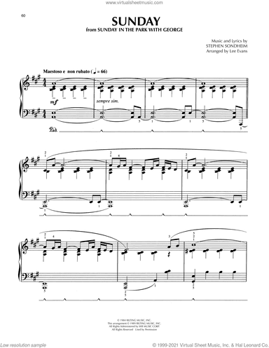 Sunday (from Sunday In The Park With George) (arr. Lee Evans)