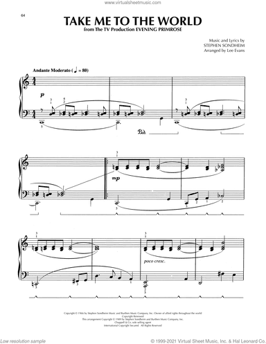 Take Me To The World (from Evening Primrose) (arr. Lee Evans)