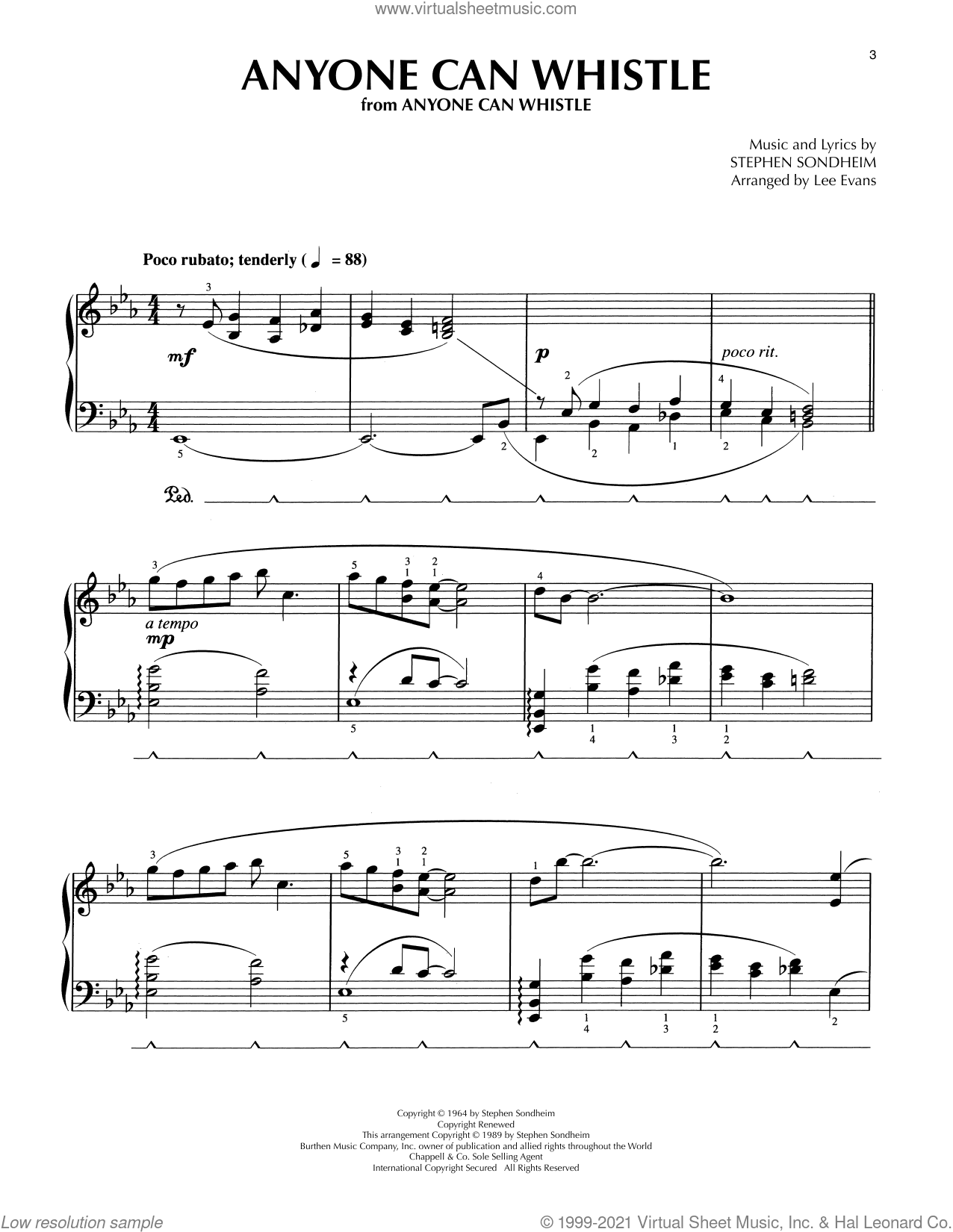 Anyone Can Whistle (from Anyone Can Whistle) (arr. Lee Evans)