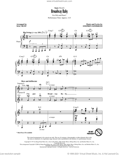 Broadway Baby (from Follies) (arr. Mac Huff)
