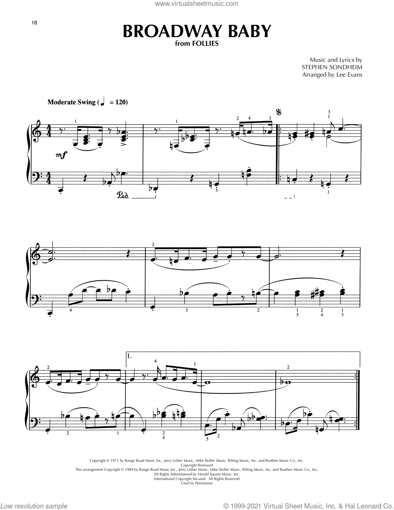 Broadway Baby (from Follies) (arr. Lee Evans)