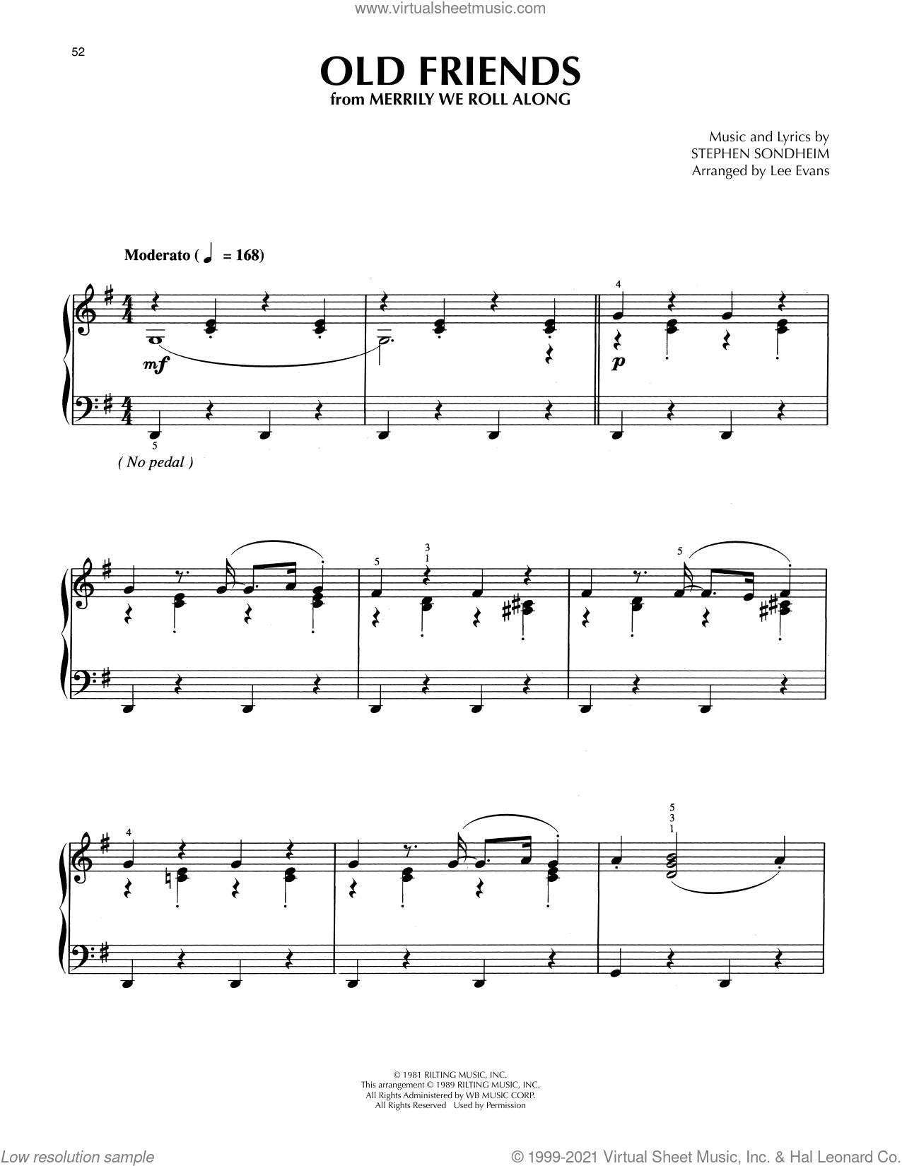 Old Friends (from Merrily We Roll Along) (arr. Lee Evans)