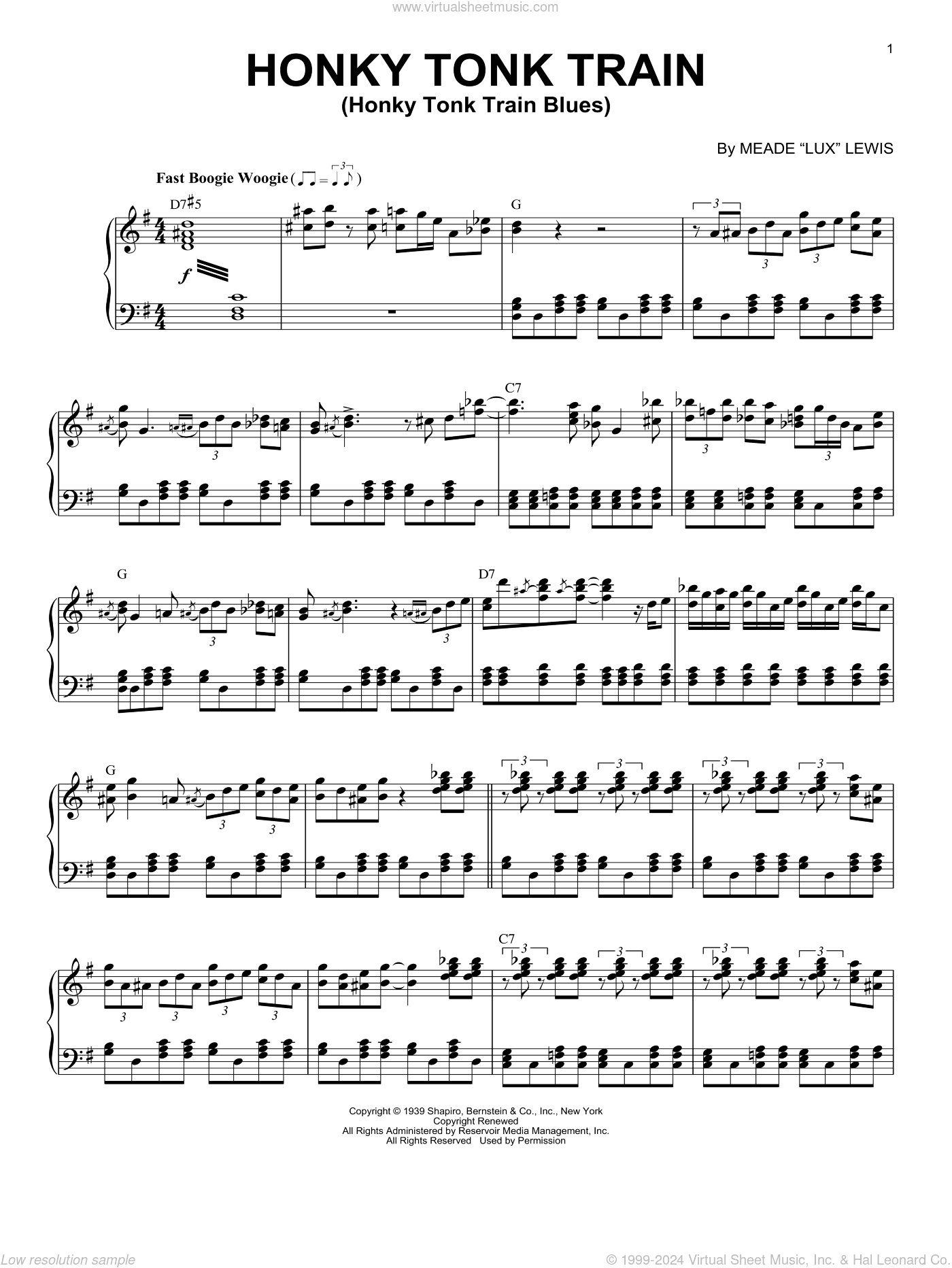 Honky Tonk Train (Honky Tonk Train Blues) (arr. Brent Edstrom)