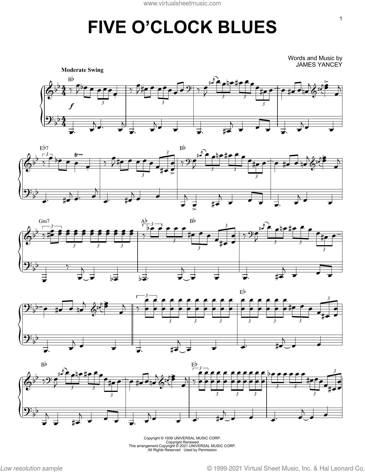 Five O'Clock Blues (arr. Brent Edstrom)