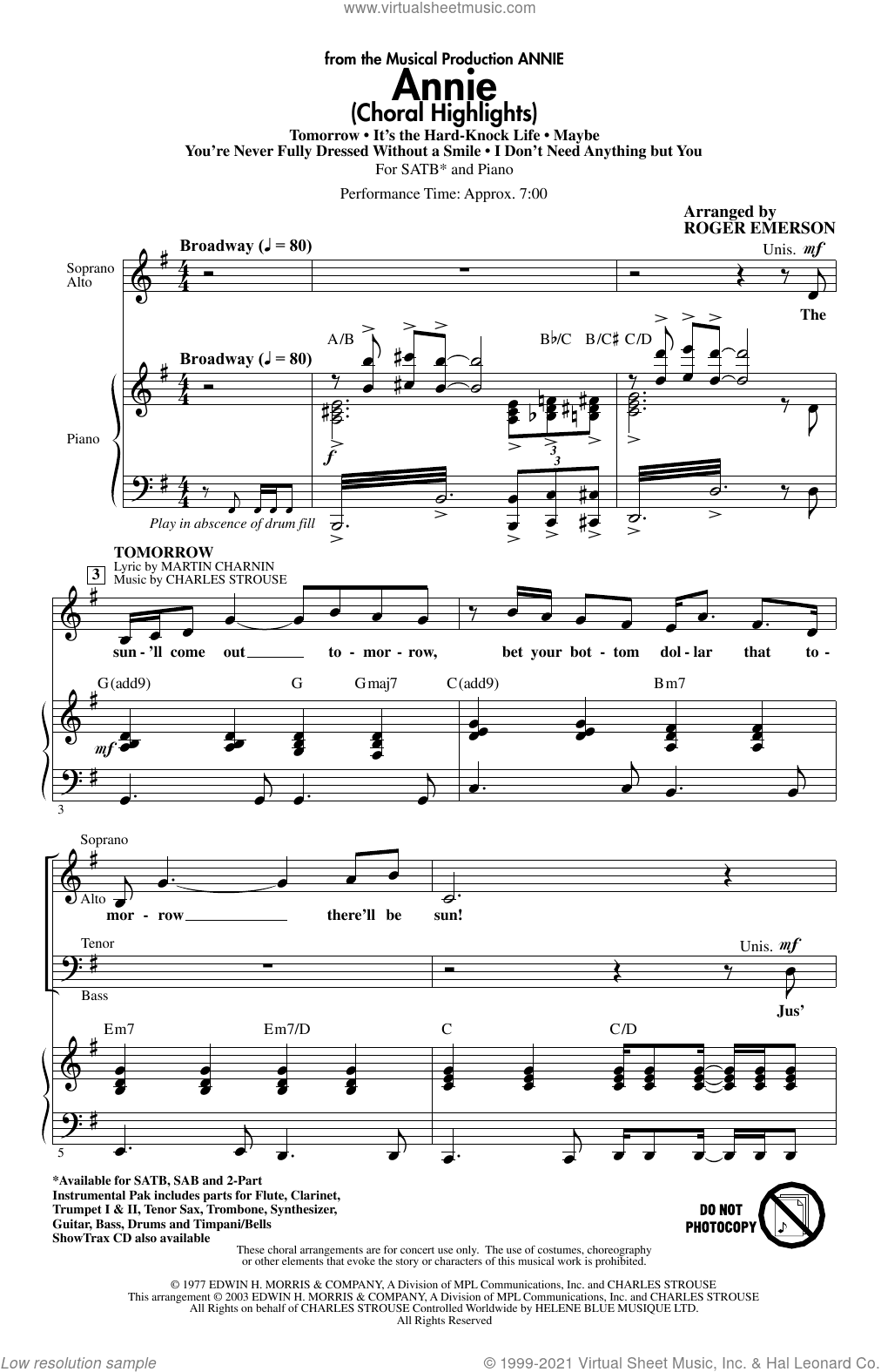 Annie (Choral Highlights) (arr. Roger Emerson)