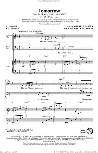 Tomorrow (from Annie) (arr. Ed Lojeski)
