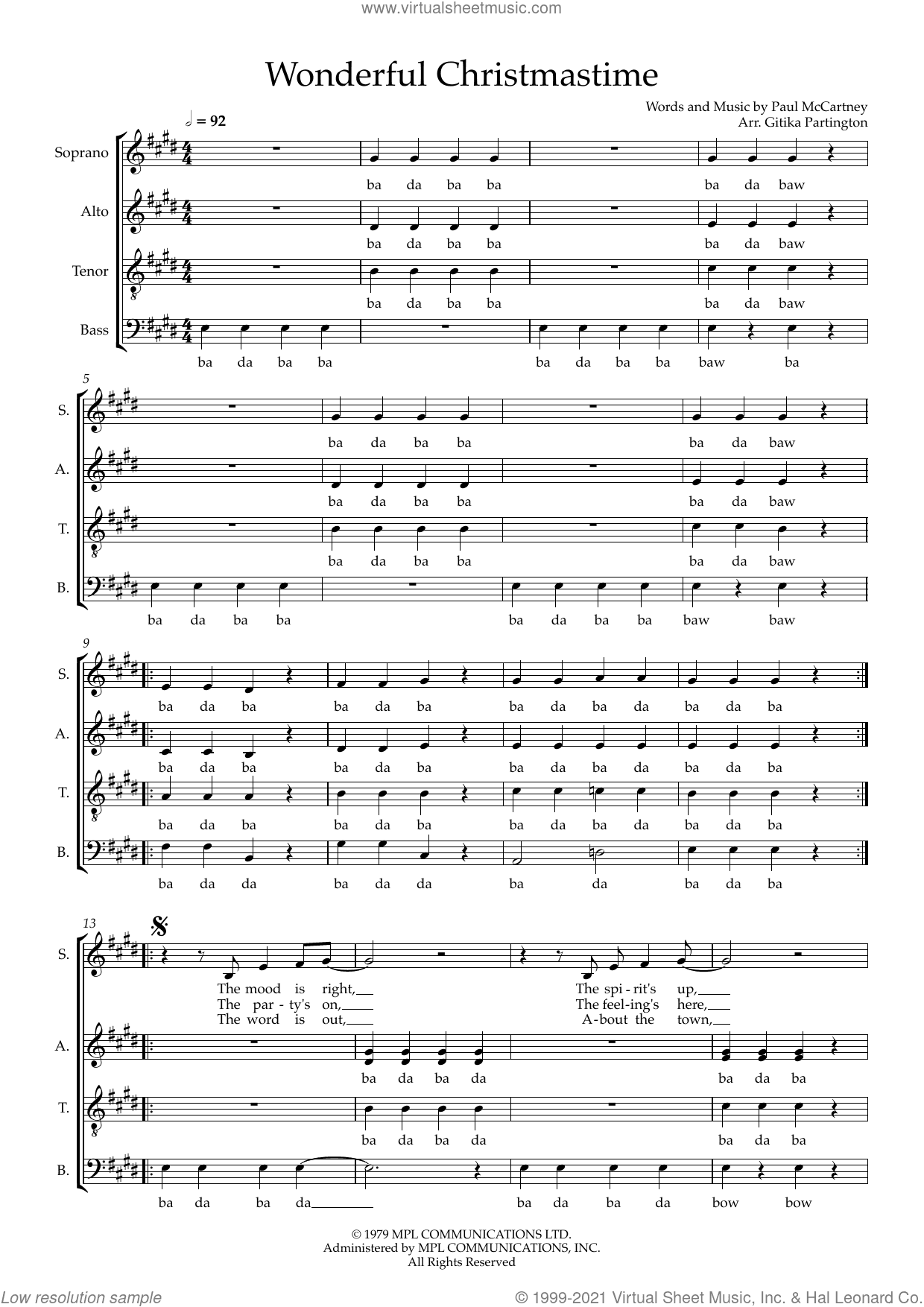 Wonderful Christmastime (arr. Gitika Partington)