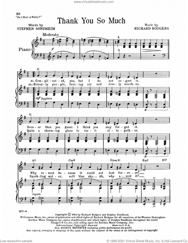 Thank You So Much (from Do I Hear A Waltz?)
