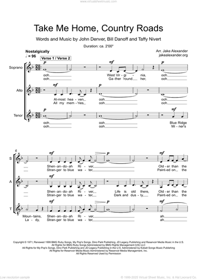 Take Me Home, Country Roads (arr. Jake Alexander)