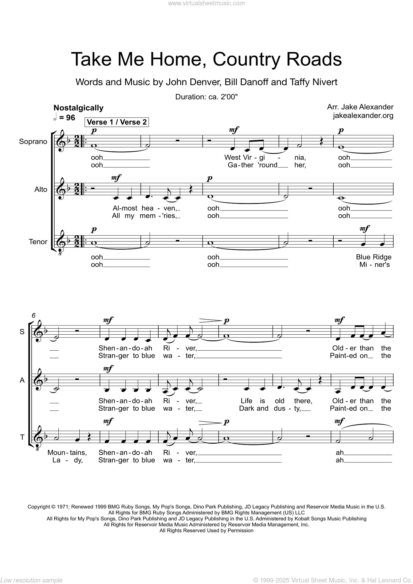 Take Me Home, Country Roads (arr. Jake Alexander)