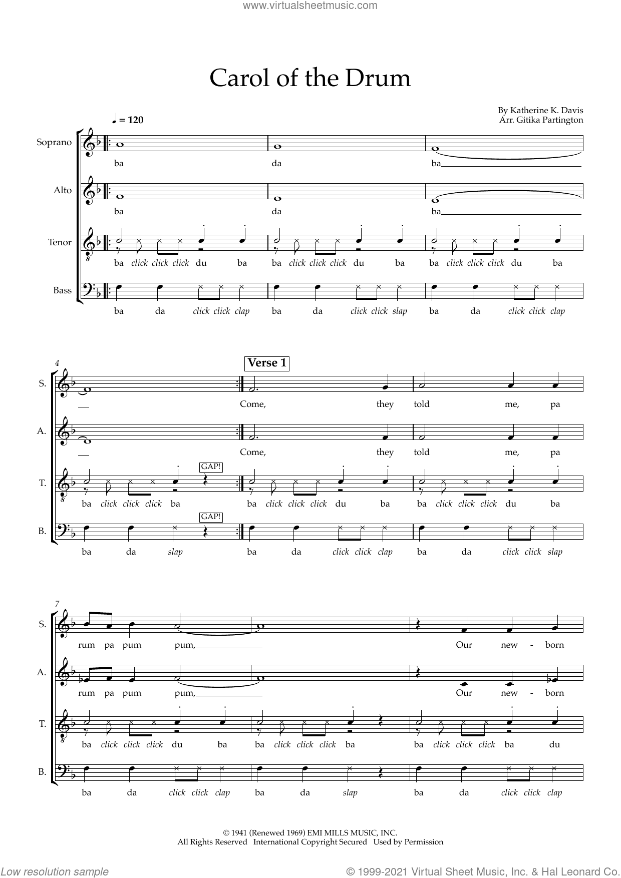 Carol Of The Drum (arr. Gitika Partington)