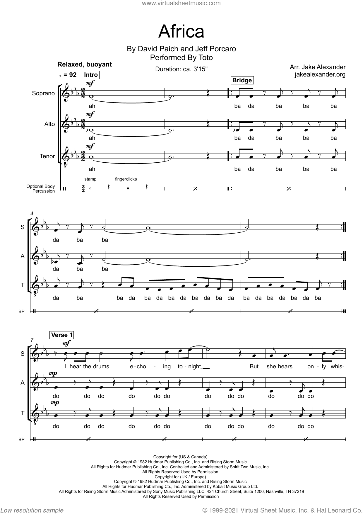 Africa (arr. Jake Alexander)