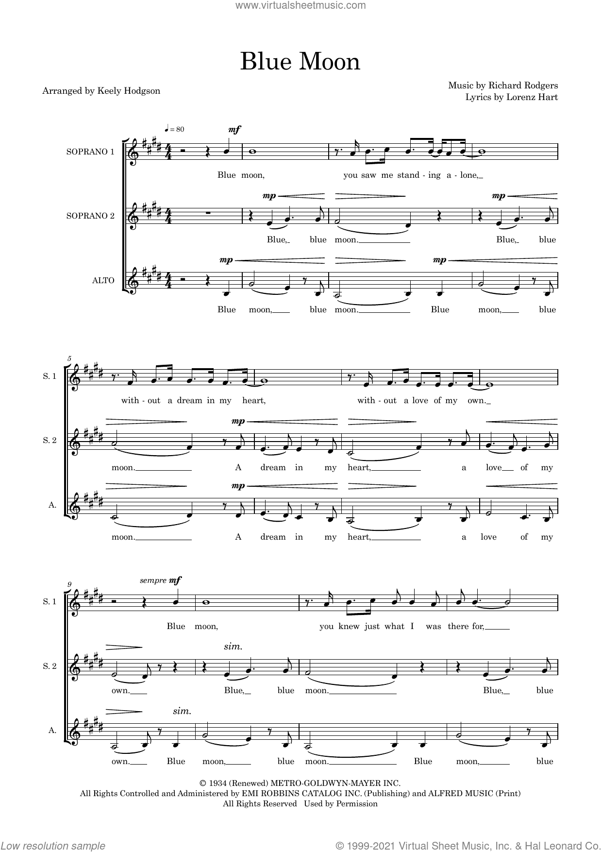 Blue Moon (arr. Keely Hodgson)