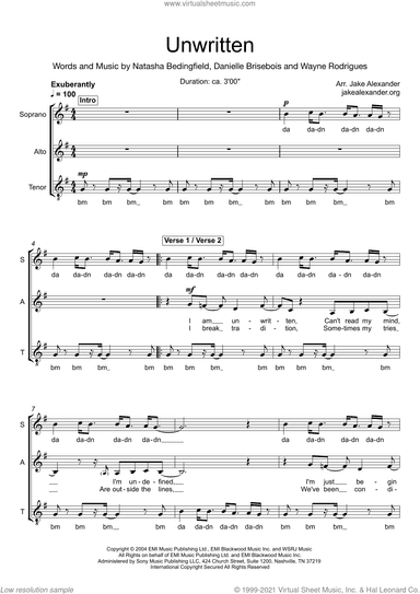 Unwritten (arr. Jake Alexander)
