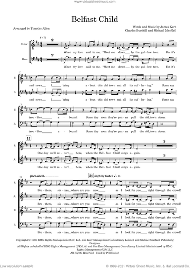 Belfast Child (arr. Tim Allen) (COMPLETE)