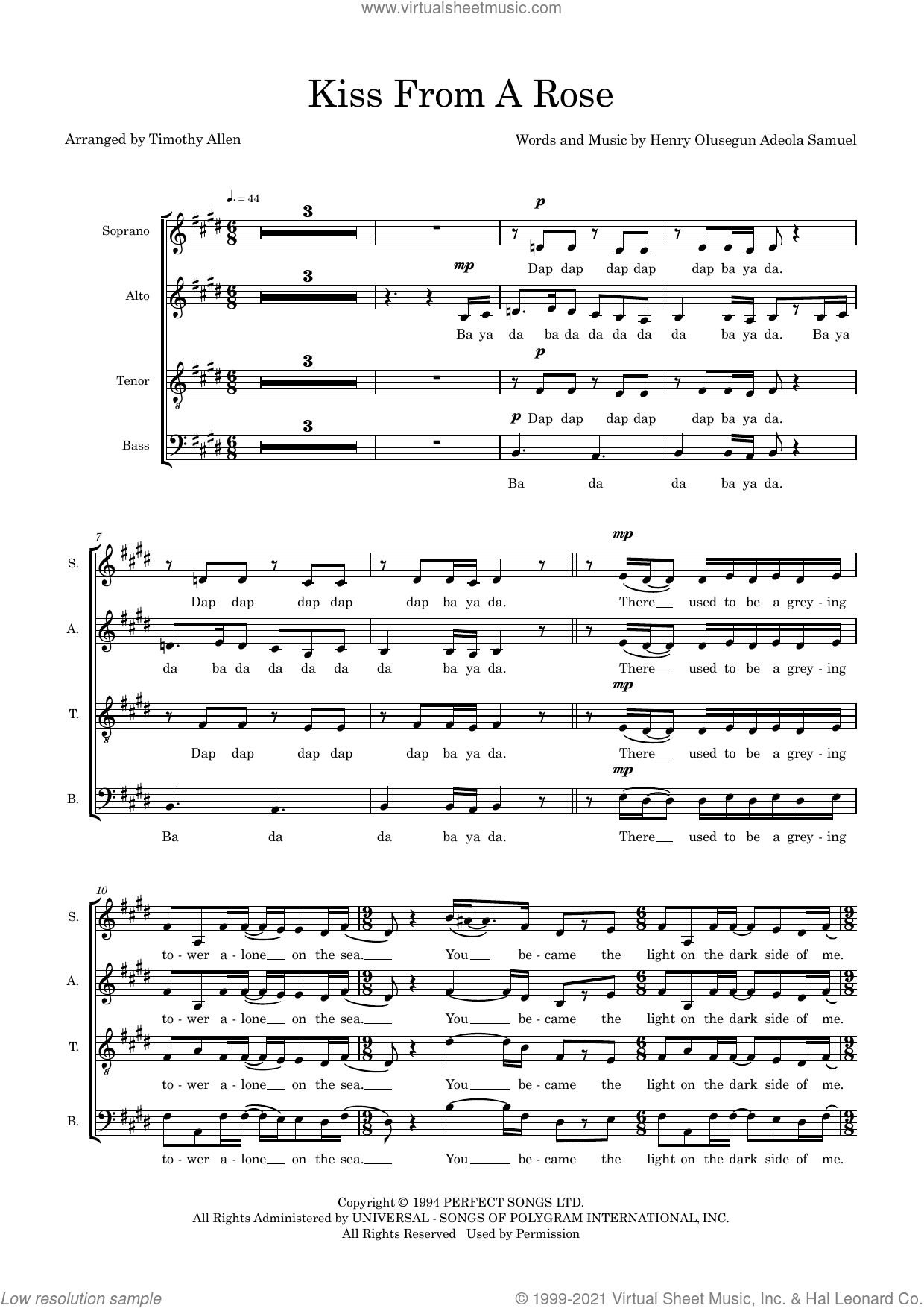 Kiss From A Rose (arr. Tim Allen) (COMPLETE)