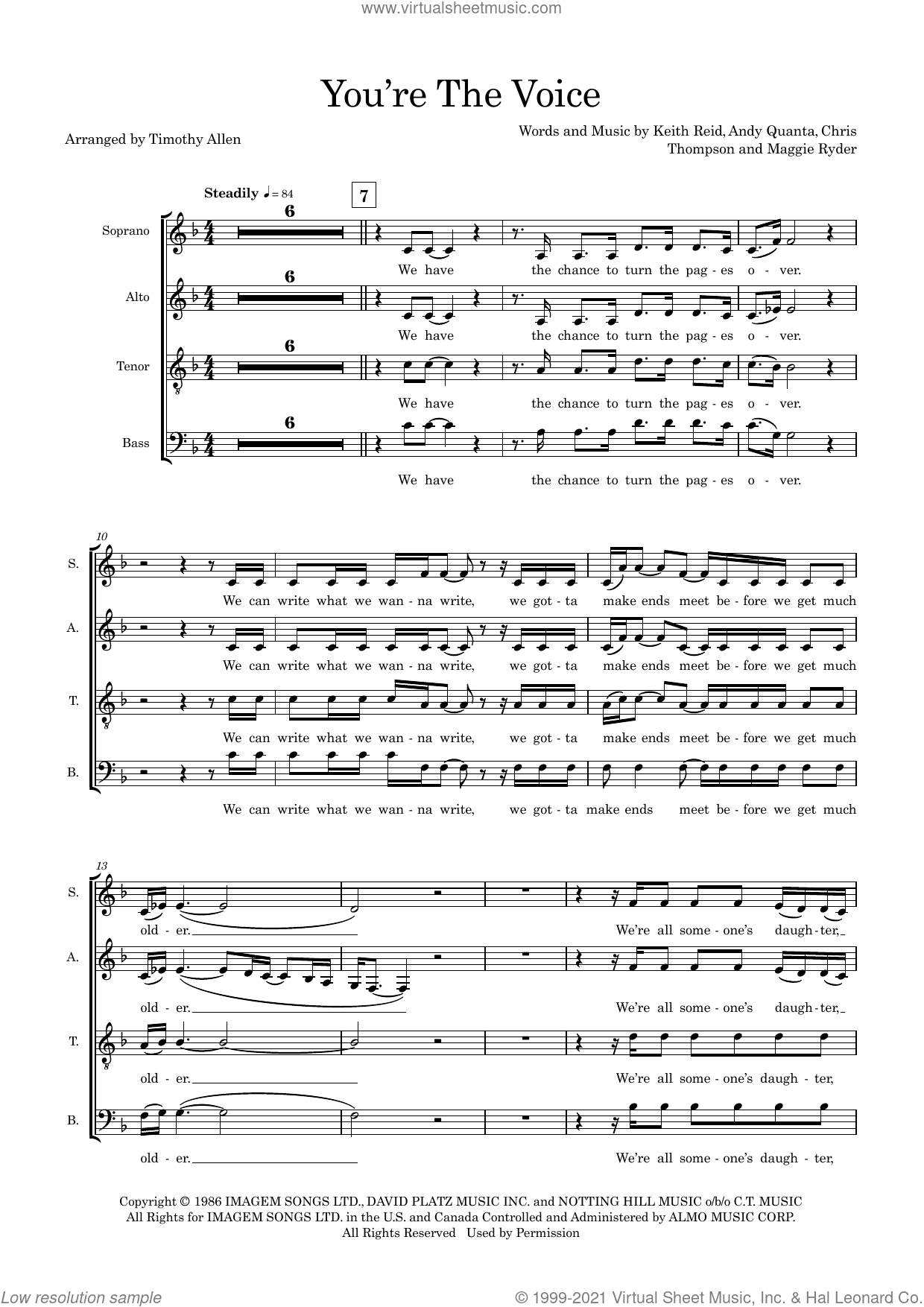 You're The Voice (arr. Tim Allen) (COMPLETE)