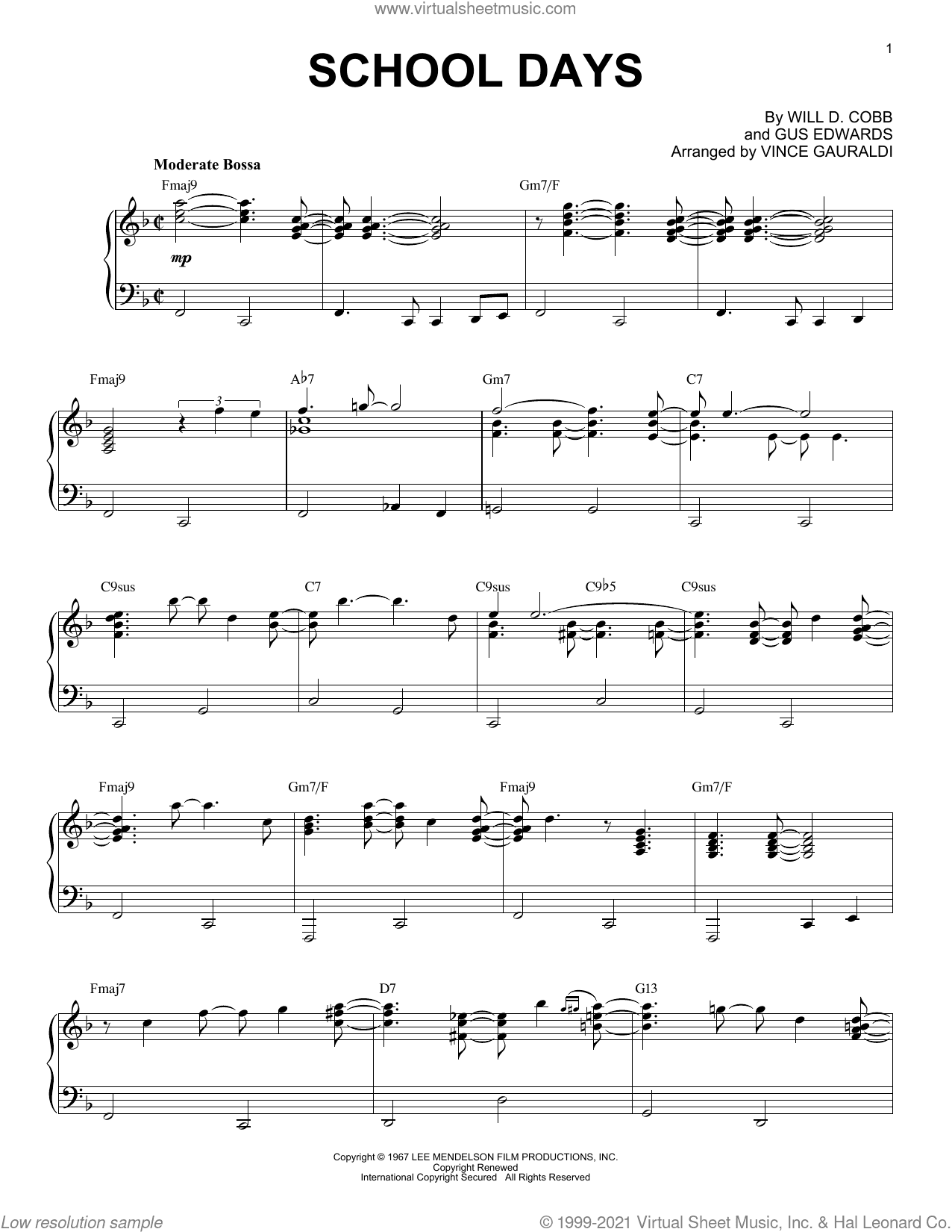 School Days (arr. Vince Guaraldi)