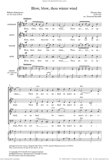 Blow, Blow, Thou Winter Wind (arr. Desmond Ratcliffe)