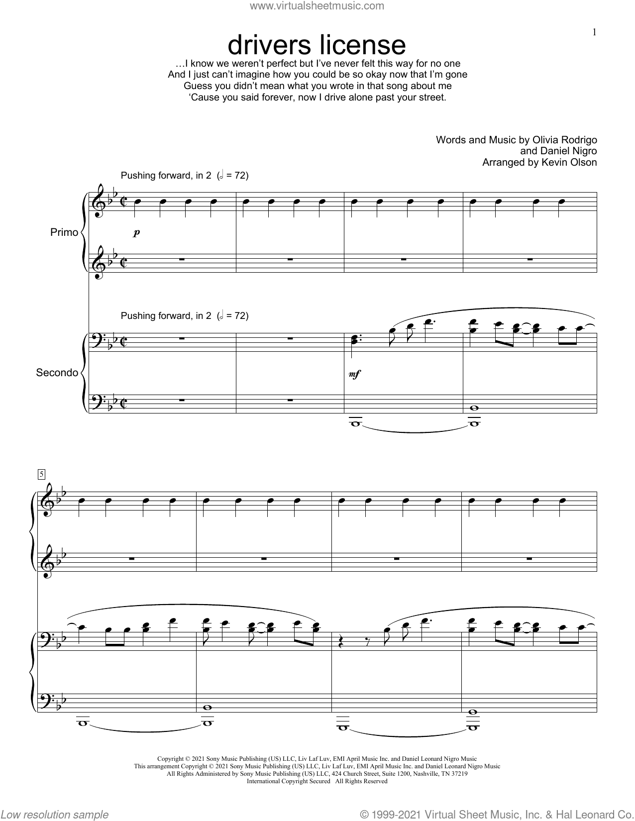 drivers license (arr. Kevin Olson)