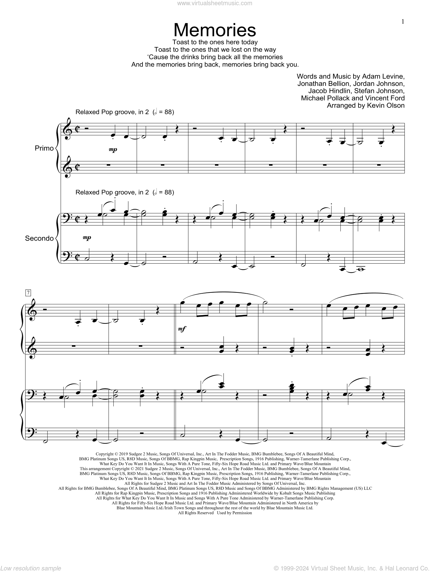 Memories (arr. Kevin Olson)