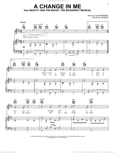 A Change In Me (from Beauty and the Beast: The Musical)