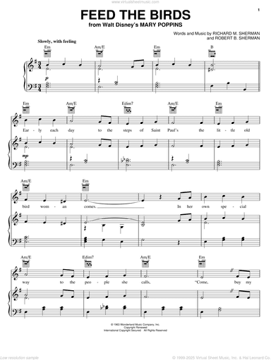 Feed The Birds (Tuppence A Bag) (from Mary Poppins)