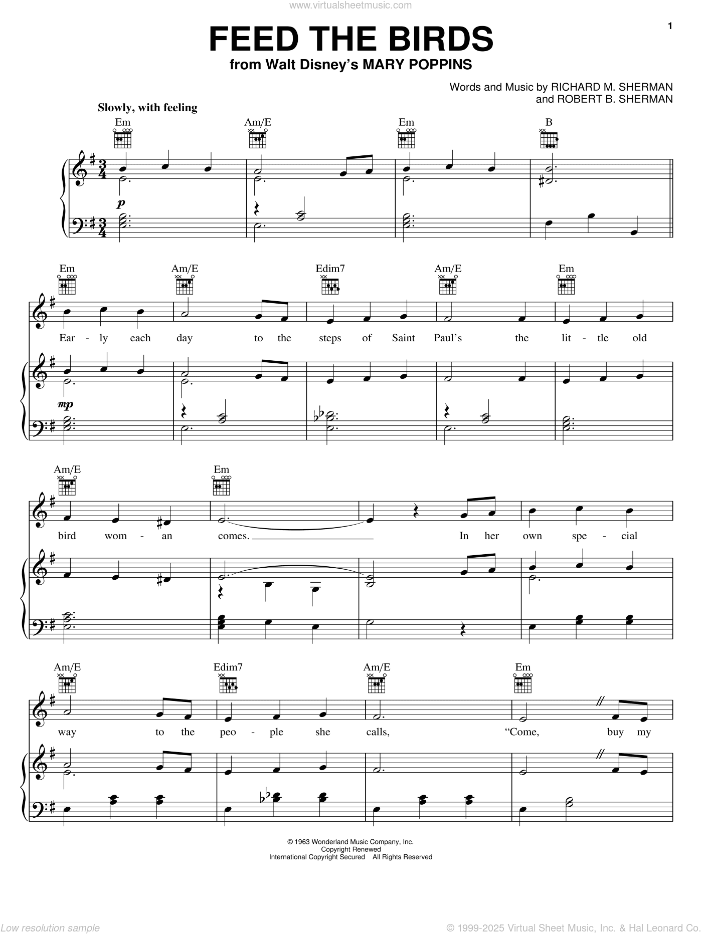 Feed The Birds (Tuppence A Bag) (from Mary Poppins)