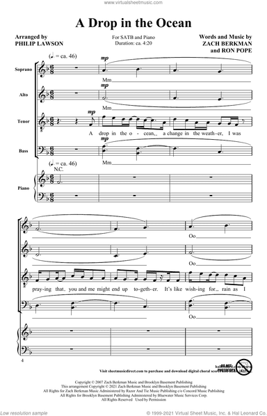 A Drop In The Ocean (arr. Philip Lawson)