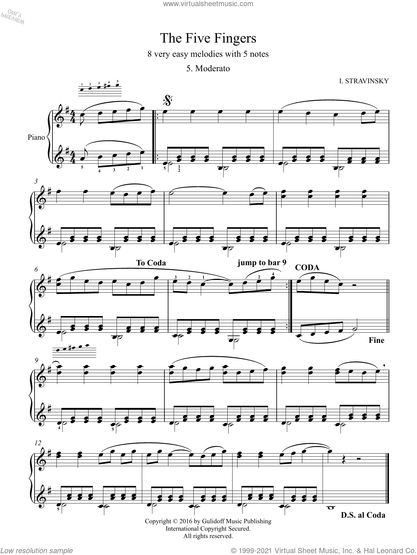 Five Fingers: 5. Moderato
