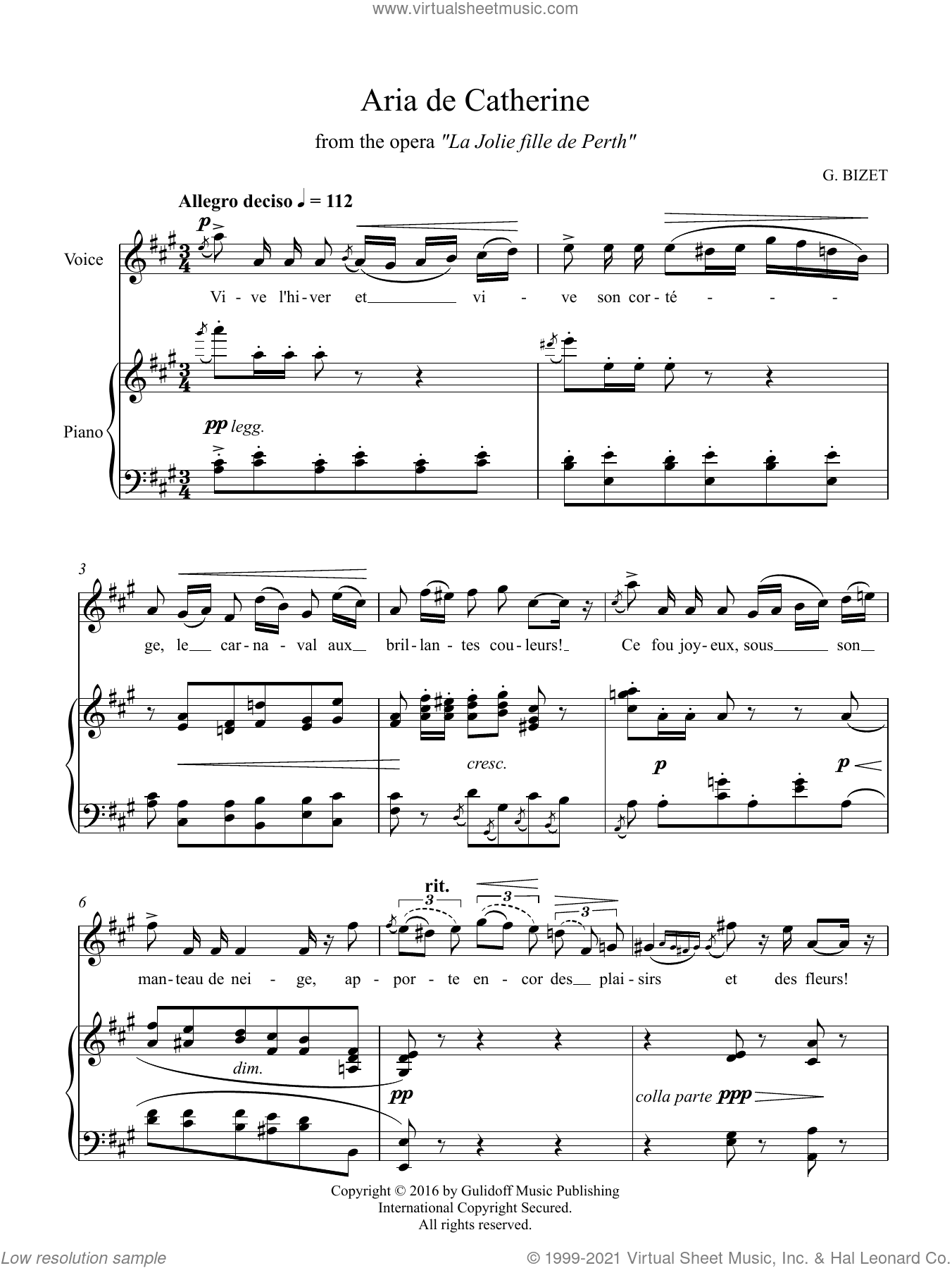 7 Songs: Aria de Catherine from the opera La Jolie fille de Perth