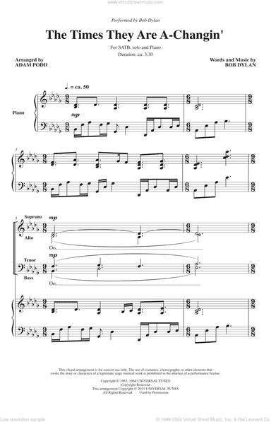 The Times They Are A-Changin' (arr. Adam Podd)