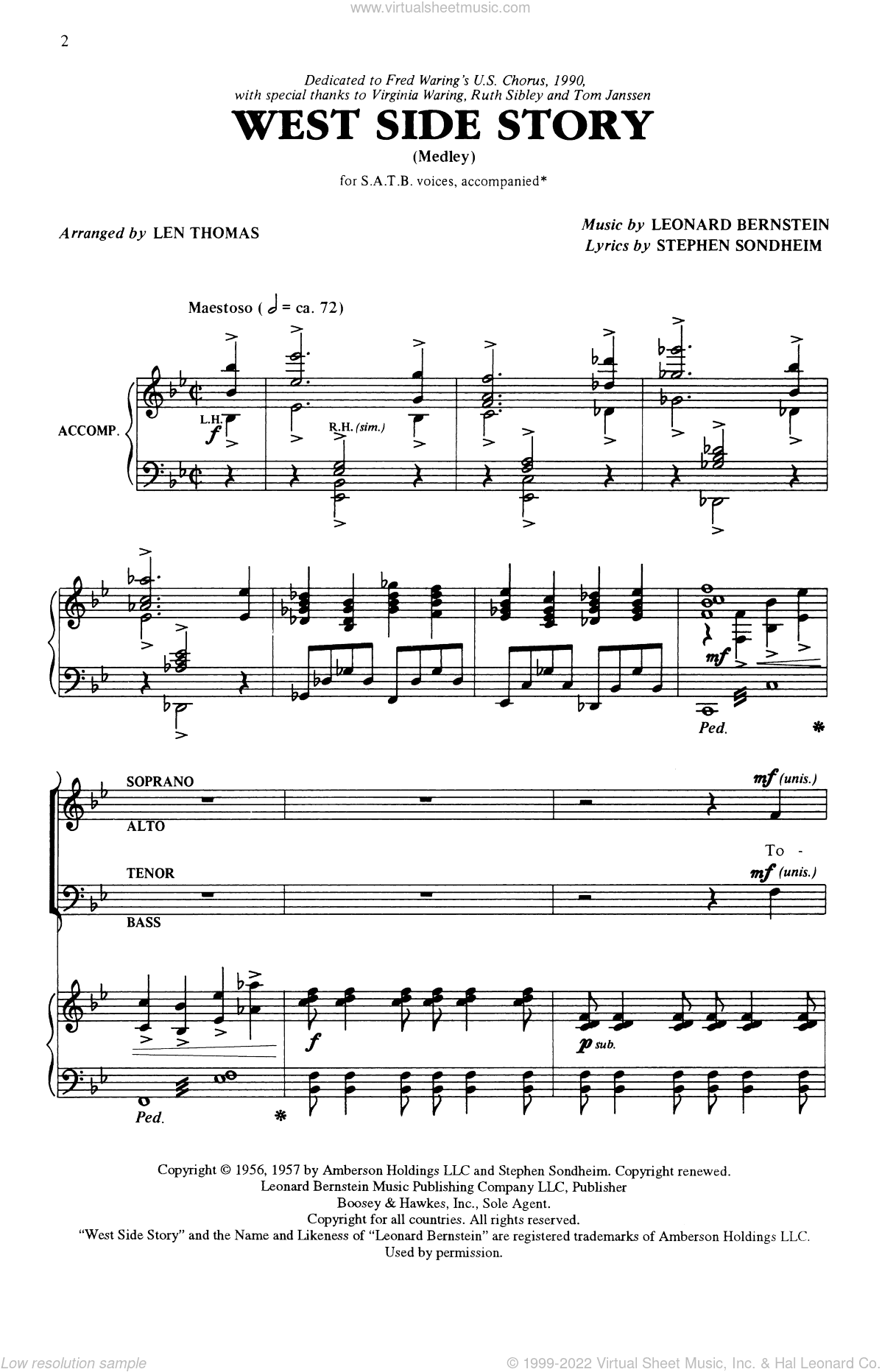Choral Medley from West Side Story (arr. Len Thomas)